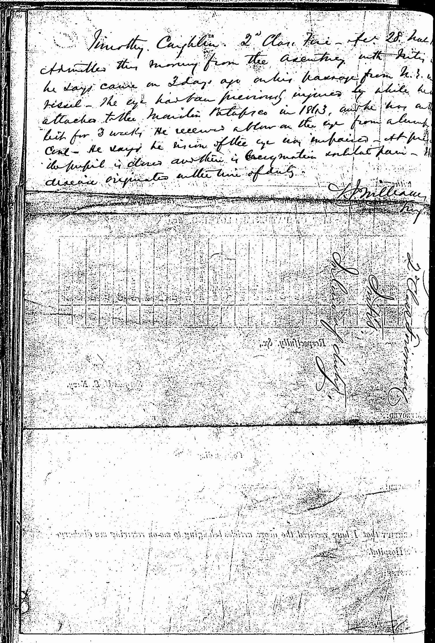 Entry for Thomas Collins (page 2 of 3) in the log Hospital Tickets and Case Papers - Naval Hospital - Washington, D.C. - 1865-68