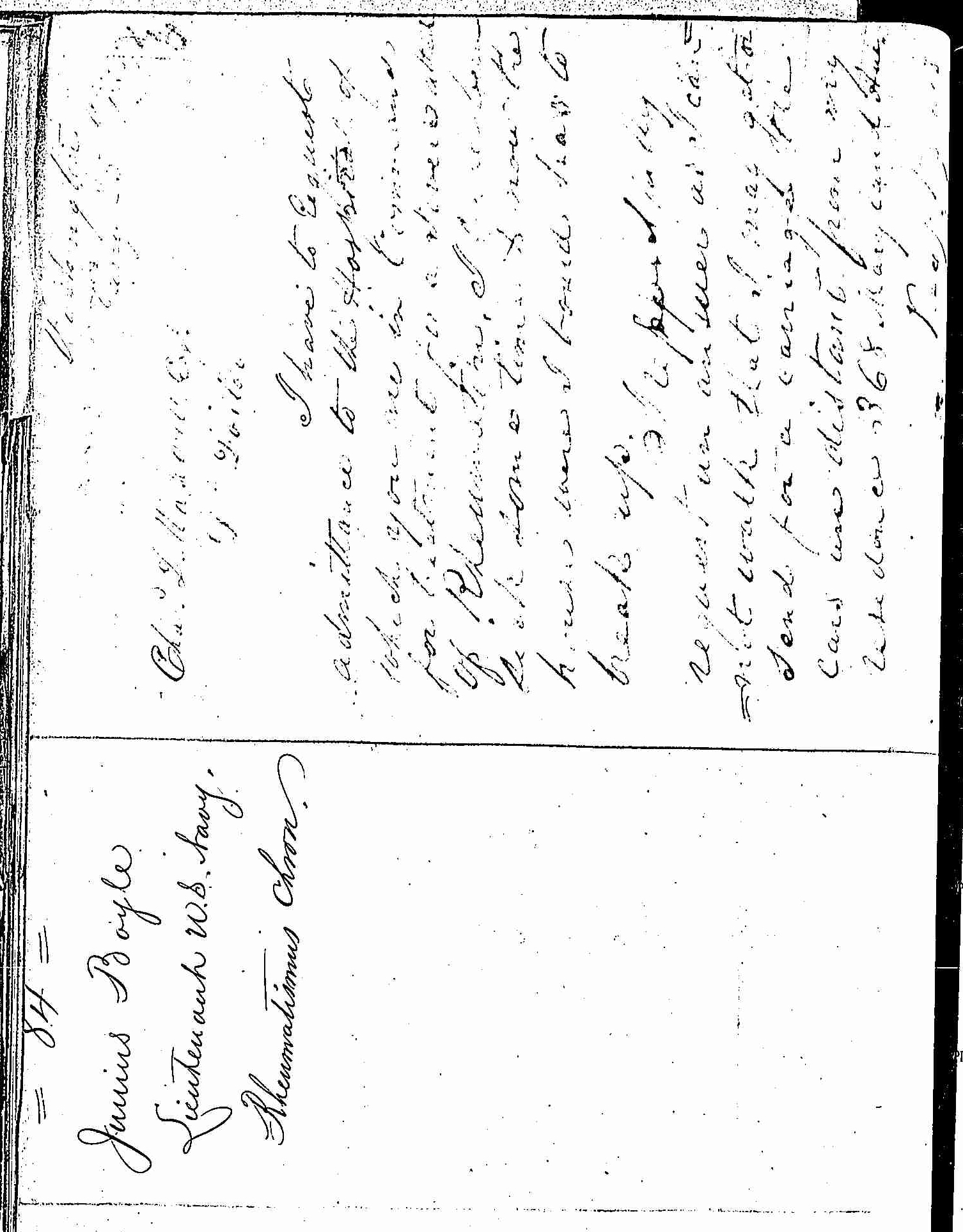 Entry for James Boyle (page 2 of 2) in the log Hospital Tickets and Case Papers - Naval Hospital - Washington, D.C. - 1865-68