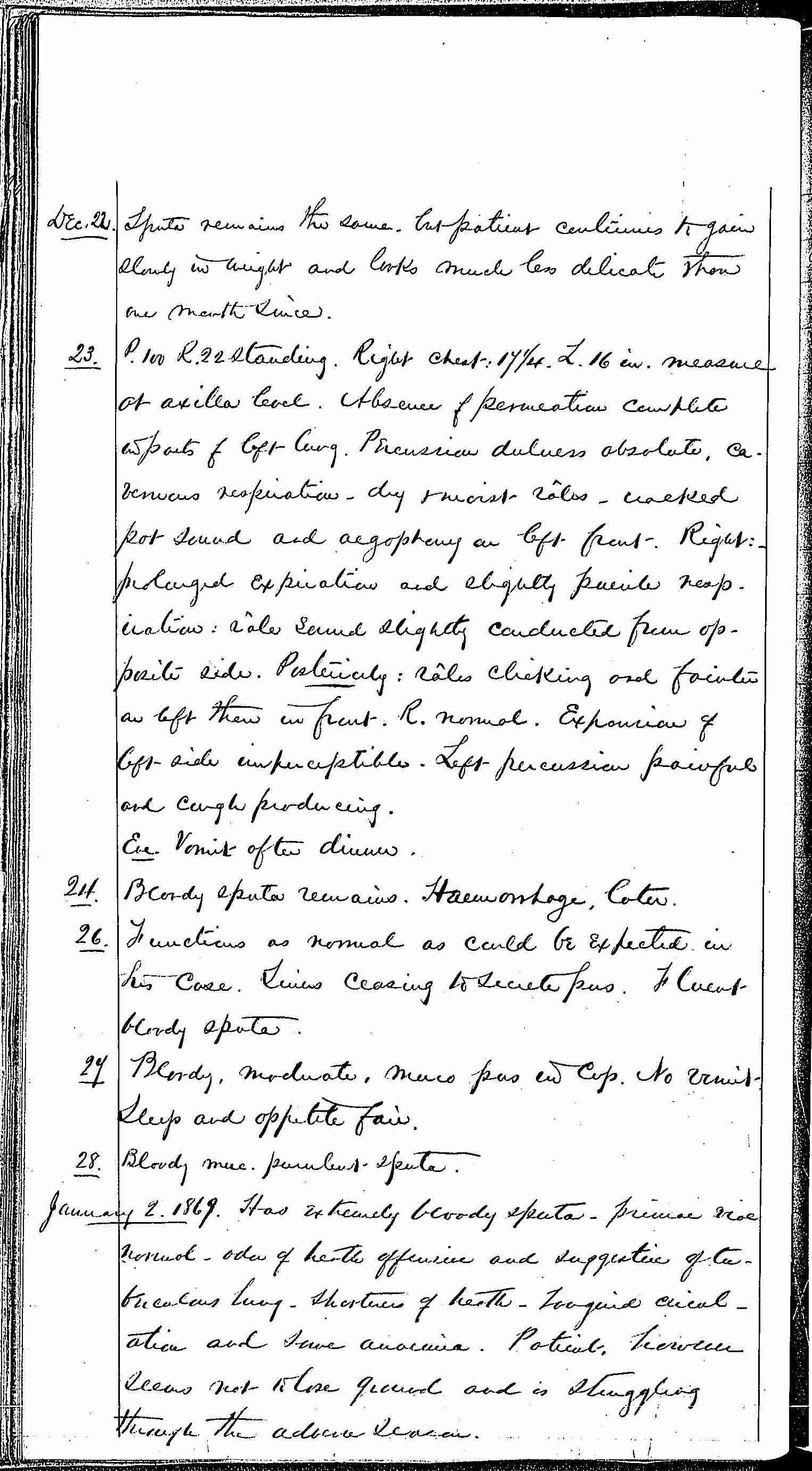 Entry for Bernard Drury (page 22 of 31) in the log Hospital Tickets and Case Papers - Naval Hospital - Washington, D.C. - 1868-69