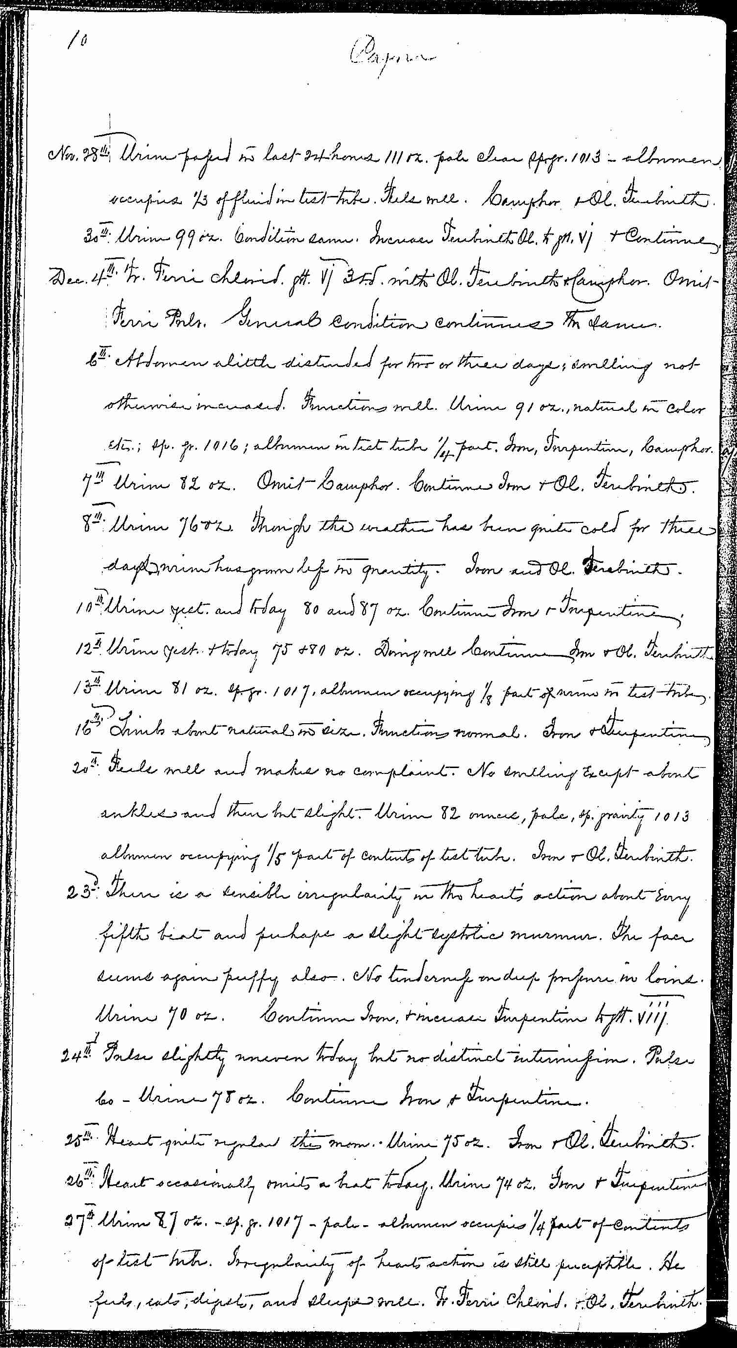 Entry for Bernard Coyne (page 10 of 13) in the log Hospital Tickets and Case Papers - Naval Hospital - Washington, D.C. - 1868-69