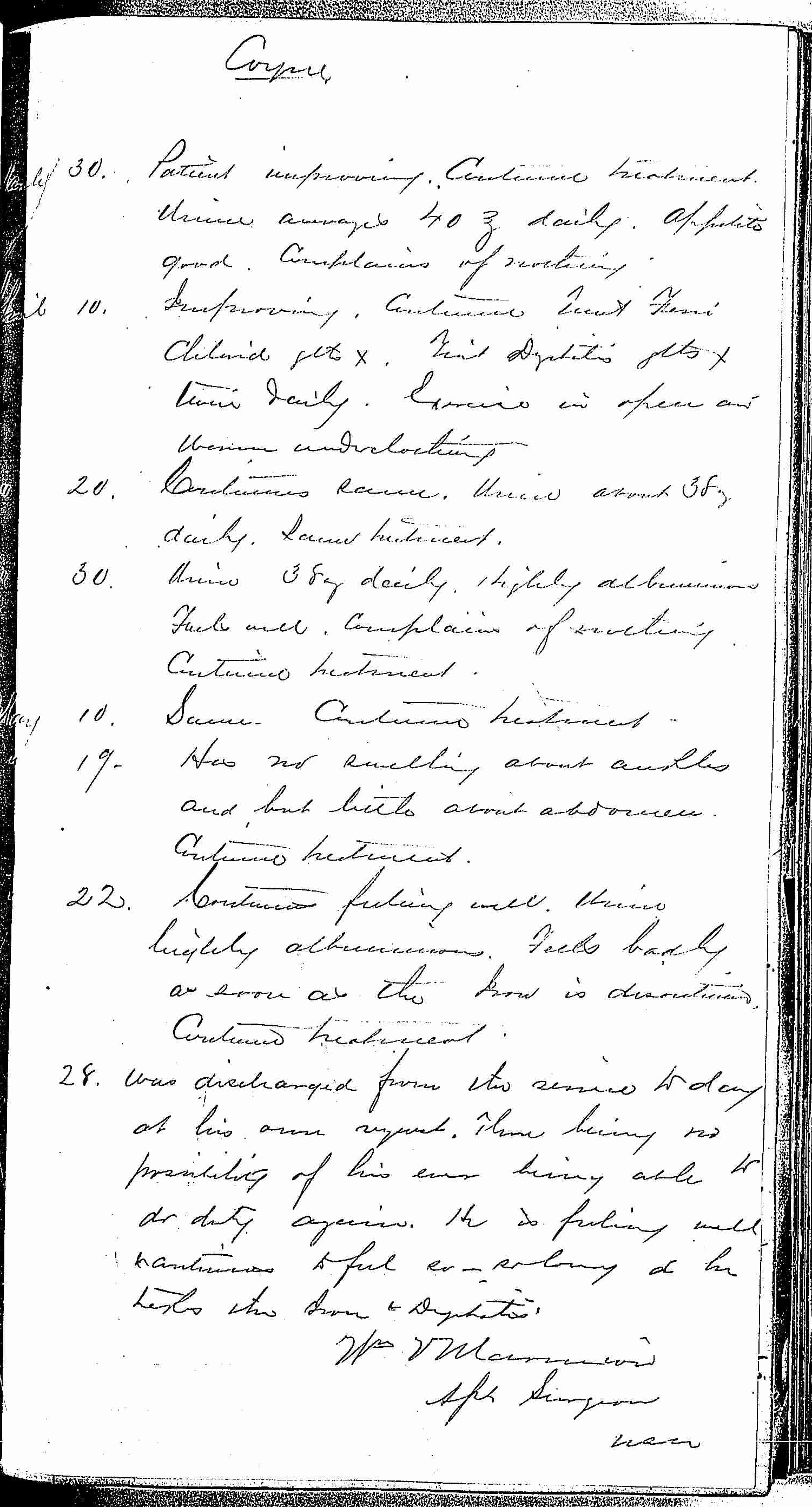 Entry for Bernard Coyne (page 13 of 13) in the log Hospital Tickets and Case Papers - Naval Hospital - Washington, D.C. - 1868-69
