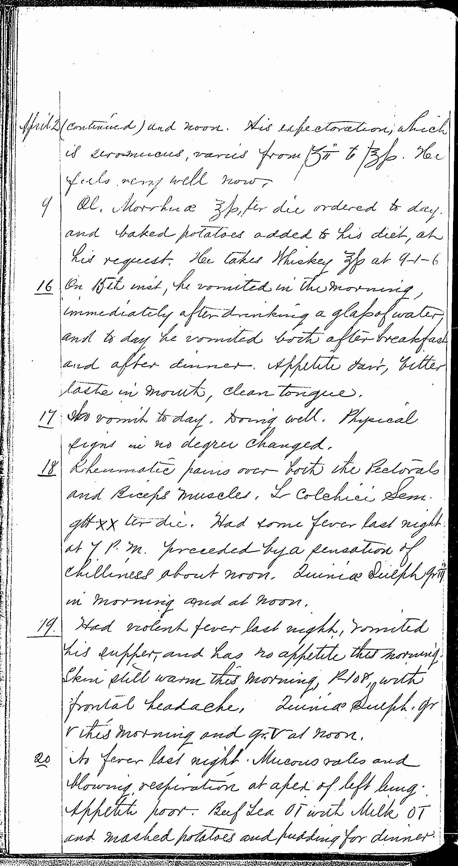 Entry for Richard Forn (page 18 of 21) in the log Hospital Tickets and Case Papers - Naval Hospital - Washington, D.C. - 1868-69