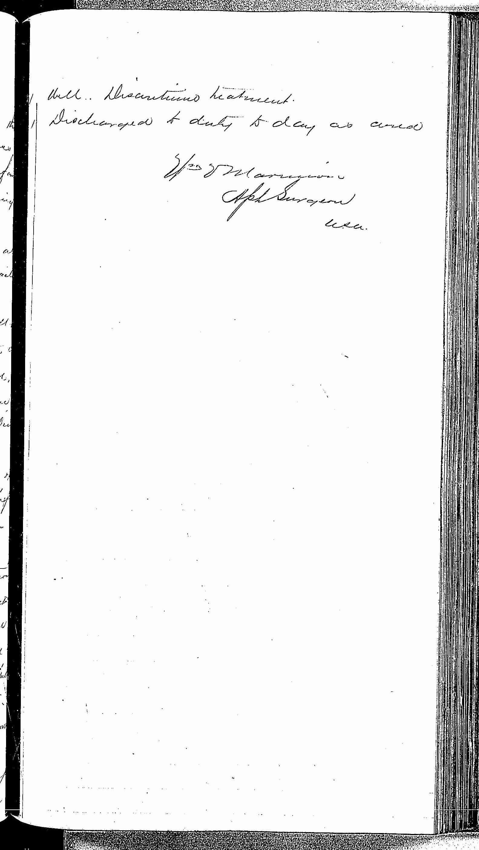 Entry for Richard Wakefield (page 3 of 3) in the log Hospital Tickets and Case Papers - Naval Hospital - Washington, D.C. - 1868-69