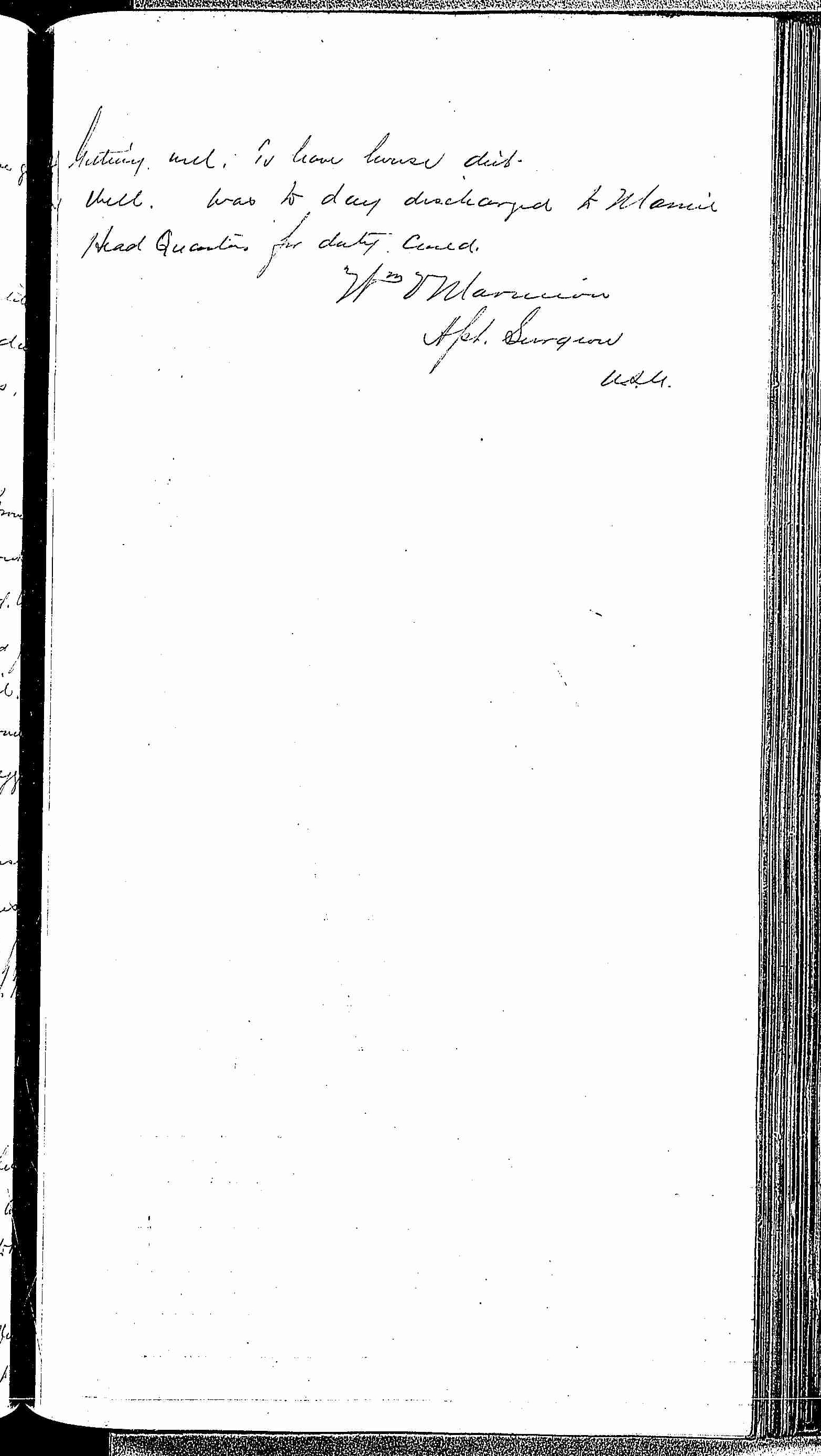 Entry for Patrick J. Leonard (page 3 of 3) in the log Hospital Tickets and Case Papers - Naval Hospital - Washington, D.C. - 1868-69