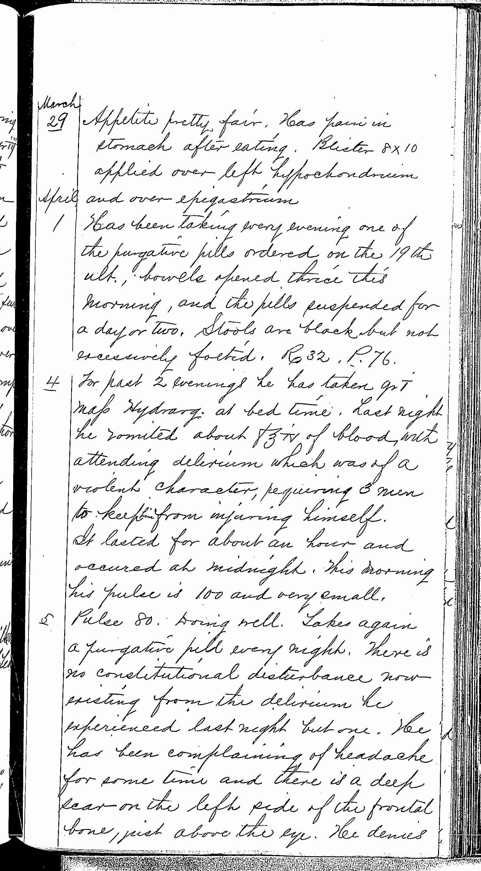 Entry for Charles Johnson (page 9 of 15) in the log Hospital Tickets and Case Papers - Naval Hospital - Washington, D.C. - 1868-69