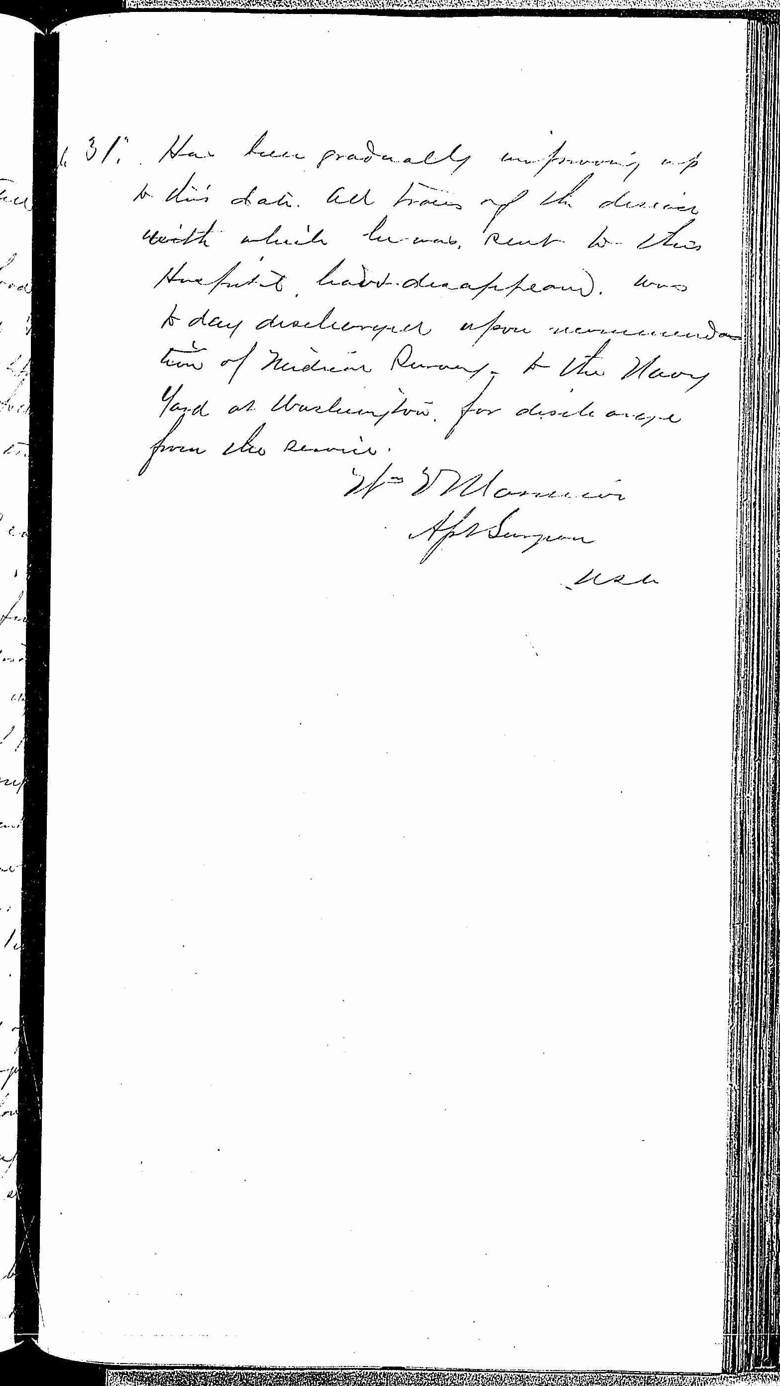 Entry for John Kerwin (page 3 of 3) in the log Hospital Tickets and Case Papers - Naval Hospital - Washington, D.C. - 1868-69
