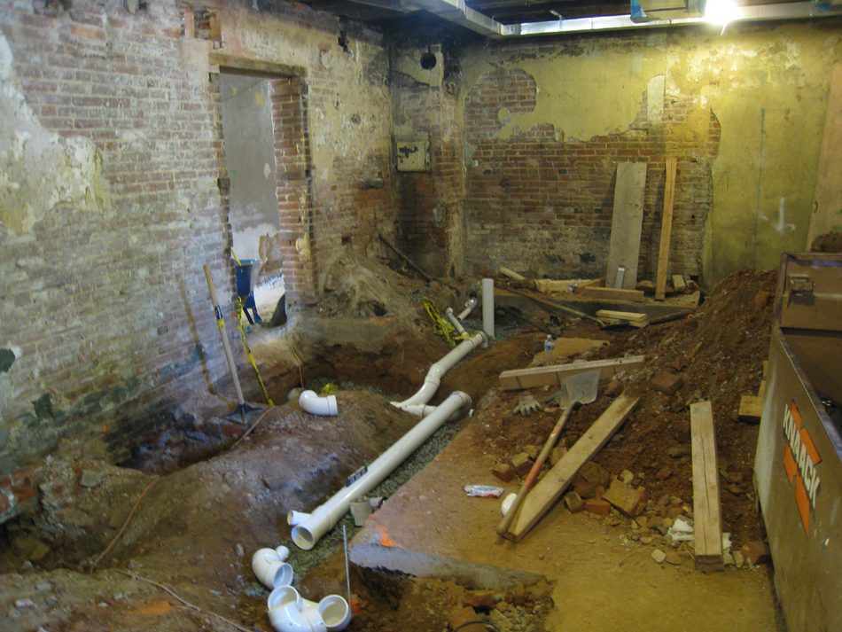 Ground Floor - Plumbing for Northeast Room - September 8, 2010