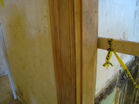 First Floor - Southwest Corner at Staircase Detail of Doorframe After Sanding