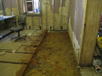Ground Floor (Basement) - Floor removal for plumbing, southeast corner room - September 22, 2010