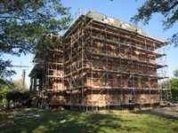Elevation--East side with scaffolding - September 22, 2010
