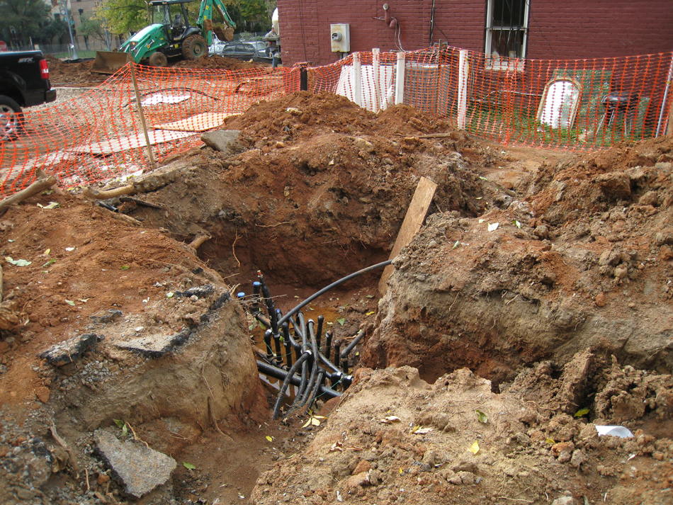Geothermal/HVAC--Manifold connecting wells east of Carriage House