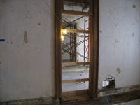 Second Floor--Shoring for walls to be removed from entrance to west stairwell - October 29, 2010