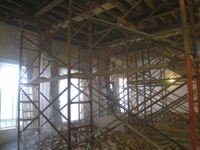 Second Floor--Demolition of the two central walls (from east side) - November 3, 2010