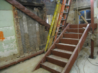Ground Floor (Basement) - Installation of stairs in west stairwell - November 5, 2010