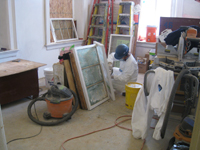 First Floor--On site restoration of the transom windows - November 19, 2010