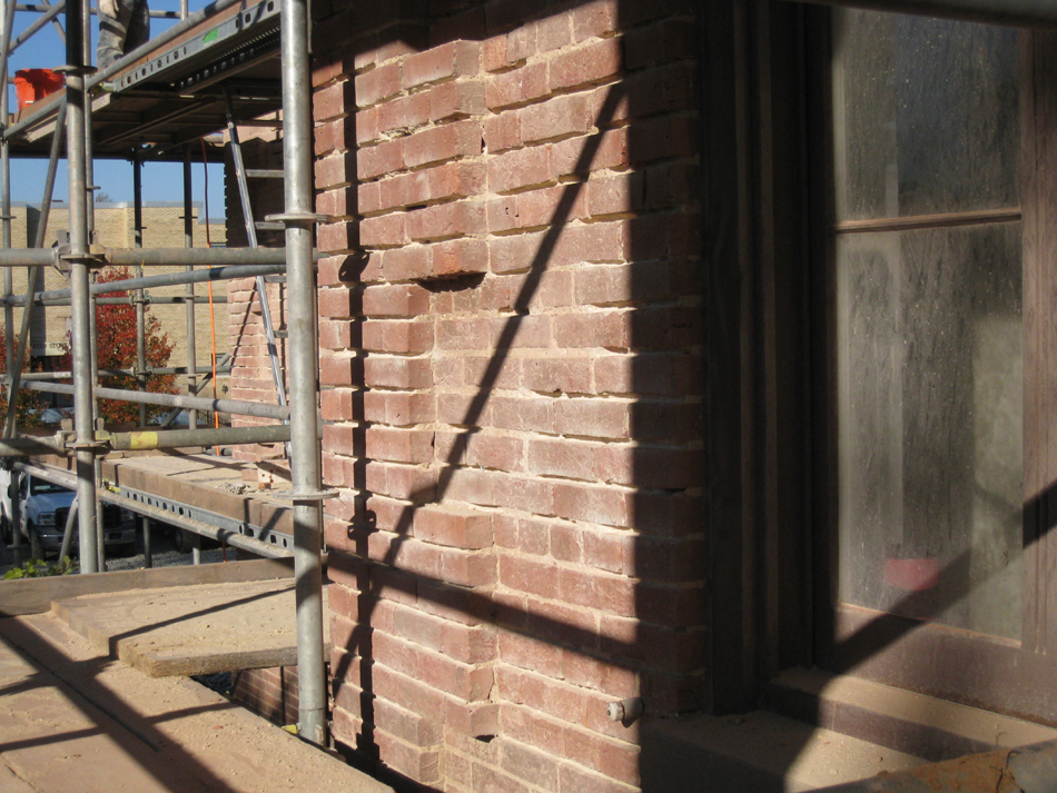 Elevation--Detail of the preparation for mortar repointing (First Floor south just west of main door)