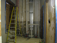 First Floor - Bathroom under construction just east of north door - December 2, 2010