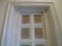 Second Floor-Southeast corner room, detail of newly installed restored windows - February 1, 2011
