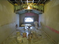 Third Floor--Final plastering, central room, looking south - February 1, 2011