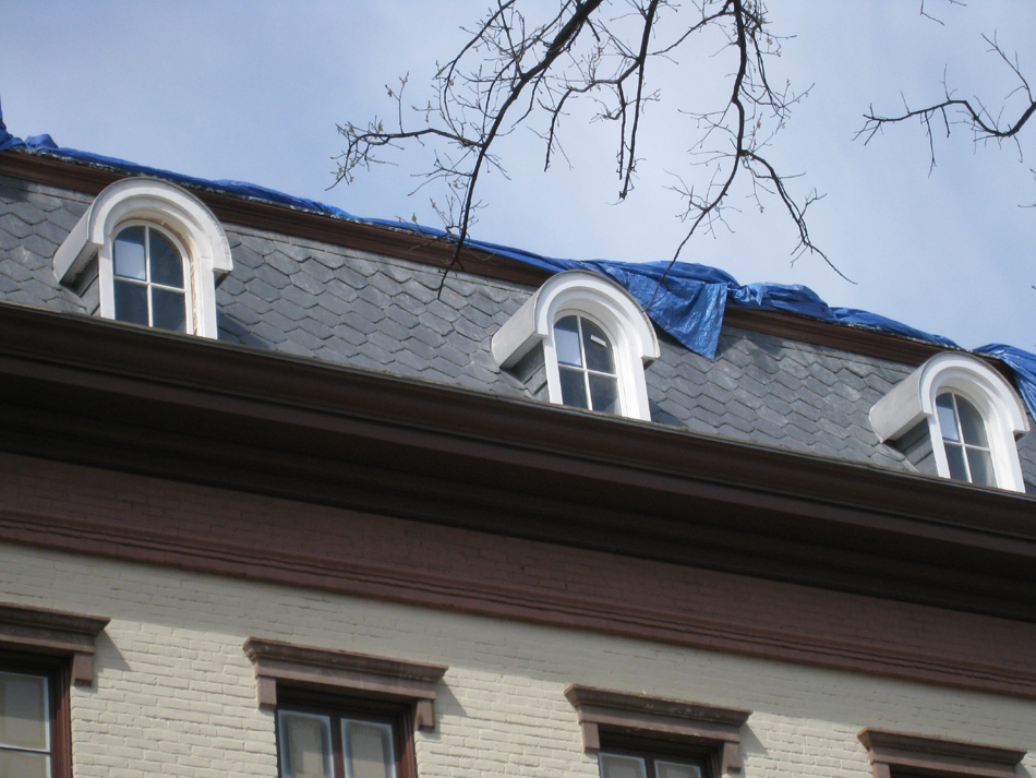 Roof--Newly installed slate and third floor windows - March 29, 2011