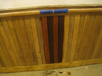 Second Floor--Chair rail on staircase showing sample finishes - March 30, 2011