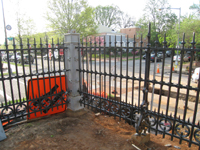 Fence--Looking out toward the corner of Tenth and E Streets SE - April 20, 2011