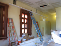 Second Floor--Installing lighting in north west corner room - April 29, 2011