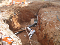 Grounds--Water line (also showing geothermal lines in back) - May 11, 2011