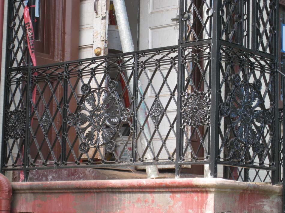 Elevation--North side showing newly restored and installed ironwork, detail - June 17, 2011