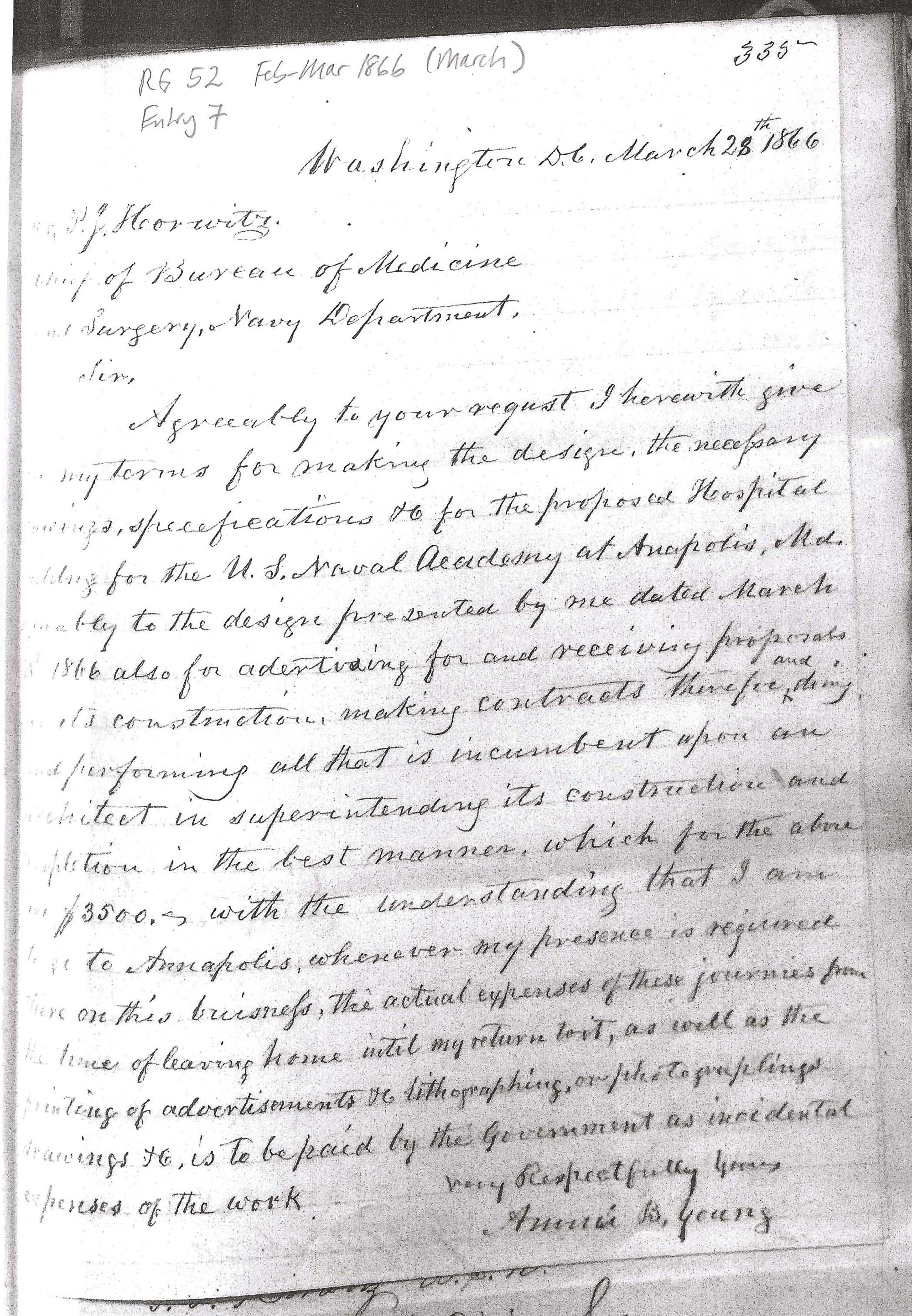 Letter of Ammi B. Young, March 28, 1866