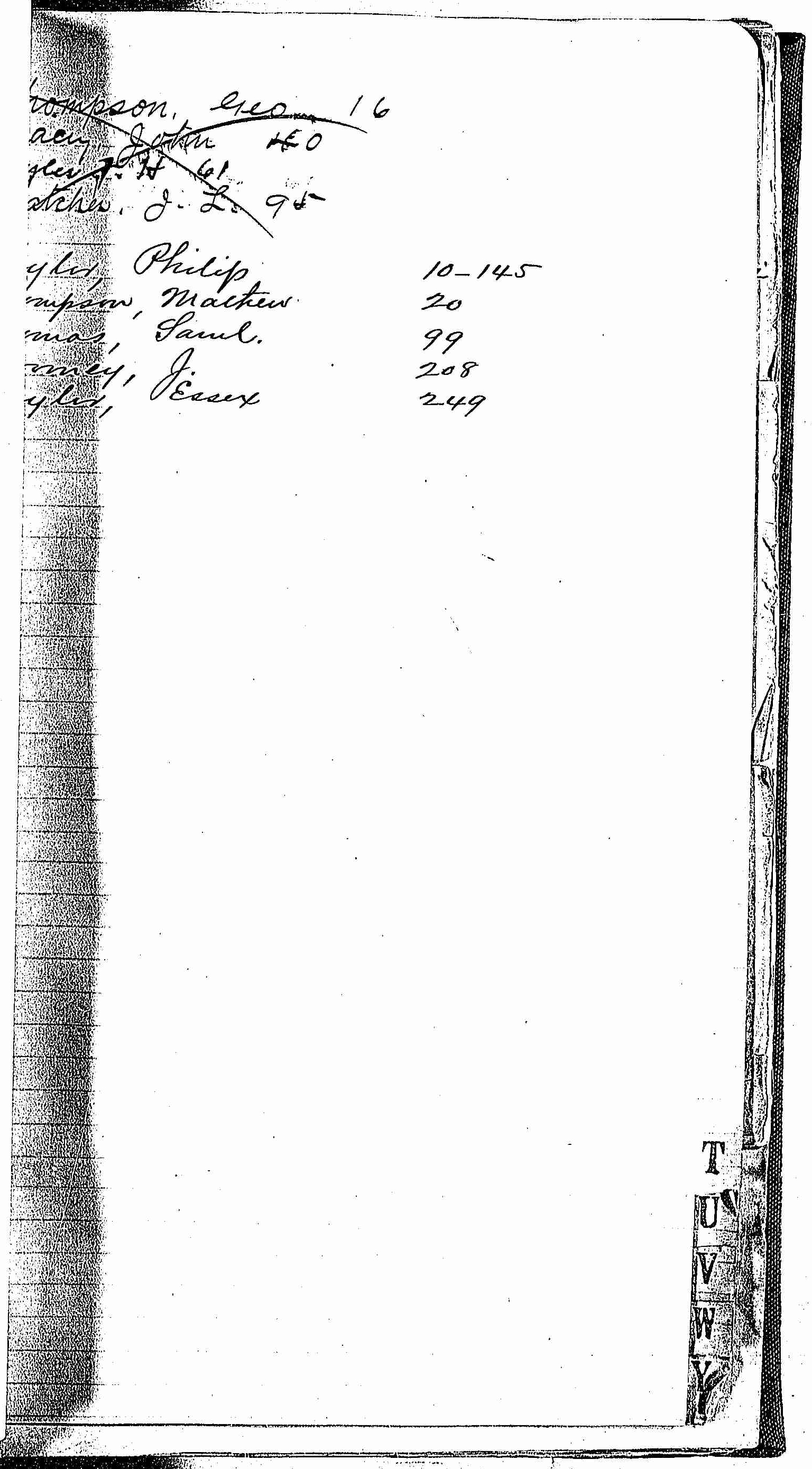 Index of patients - T - in the log Hospital Tickets and Case Papers - Naval Hospital - Washington, D.C. - 1866 to 1868