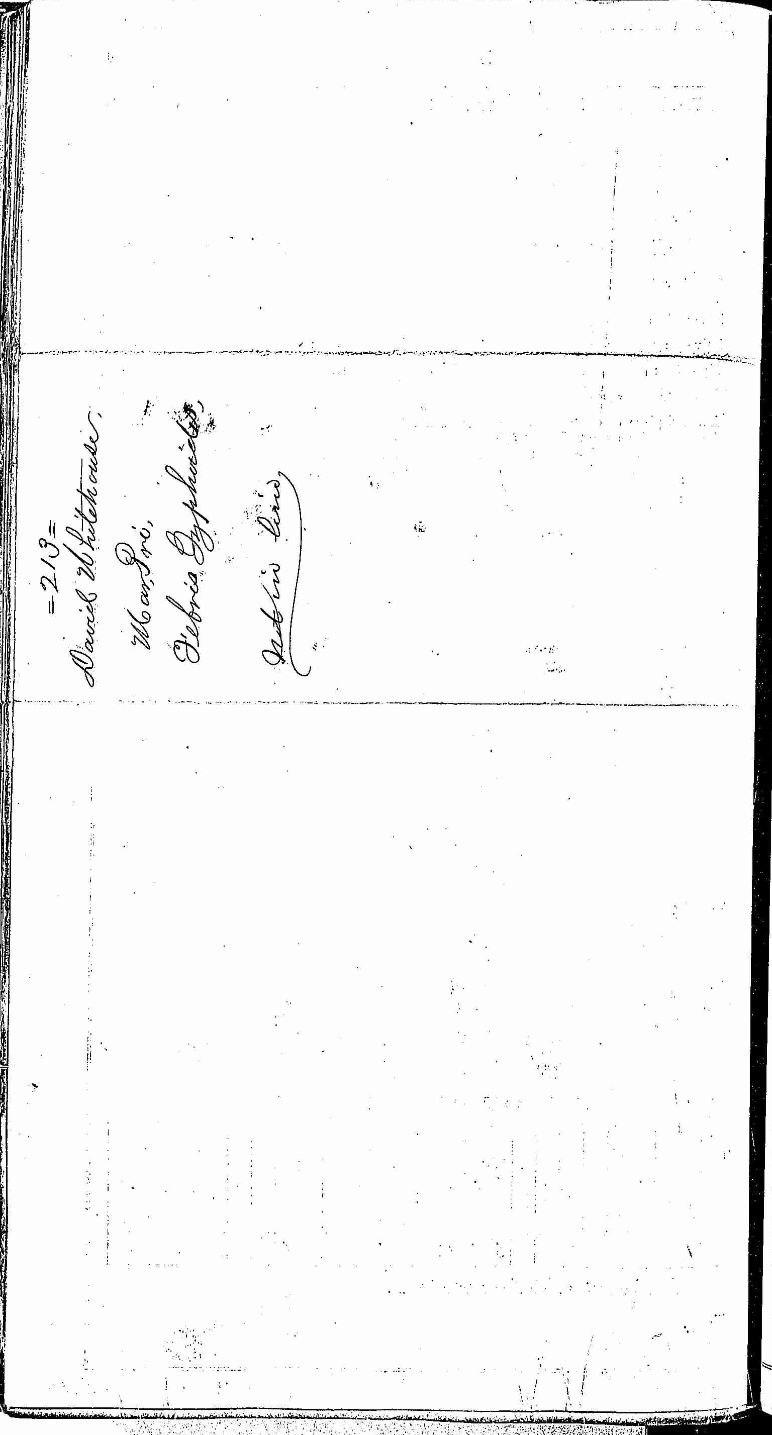 Entry for David Whitehouse (page 2 of 2) in the log Hospital Tickets and Case Papers - Naval Hospital - Washington, D.C. - 1866-68