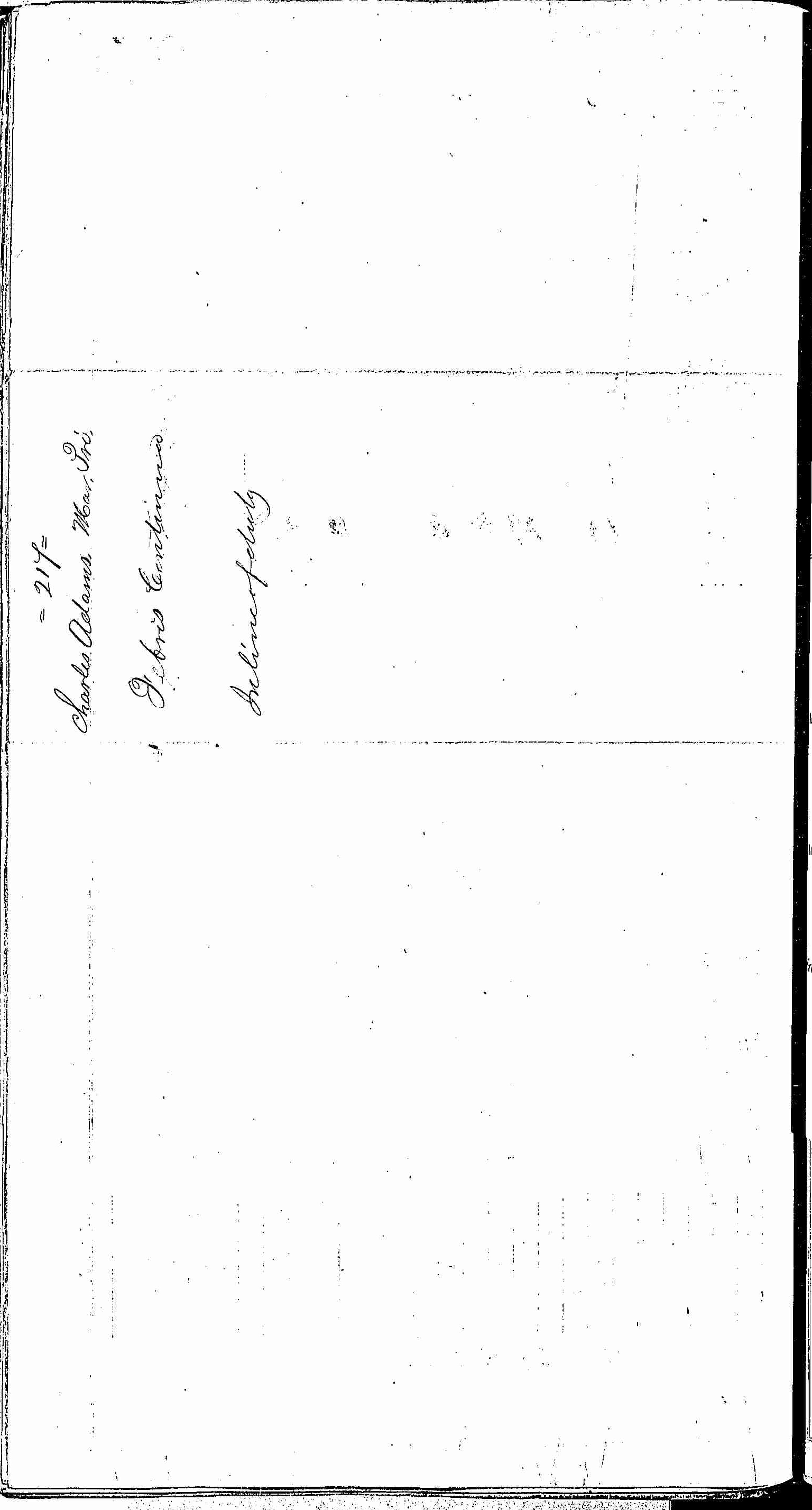 Entry for Charles Adams (page 2 of 2) in the log Hospital Tickets and Case Papers - Naval Hospital - Washington, D.C. - 1866-68