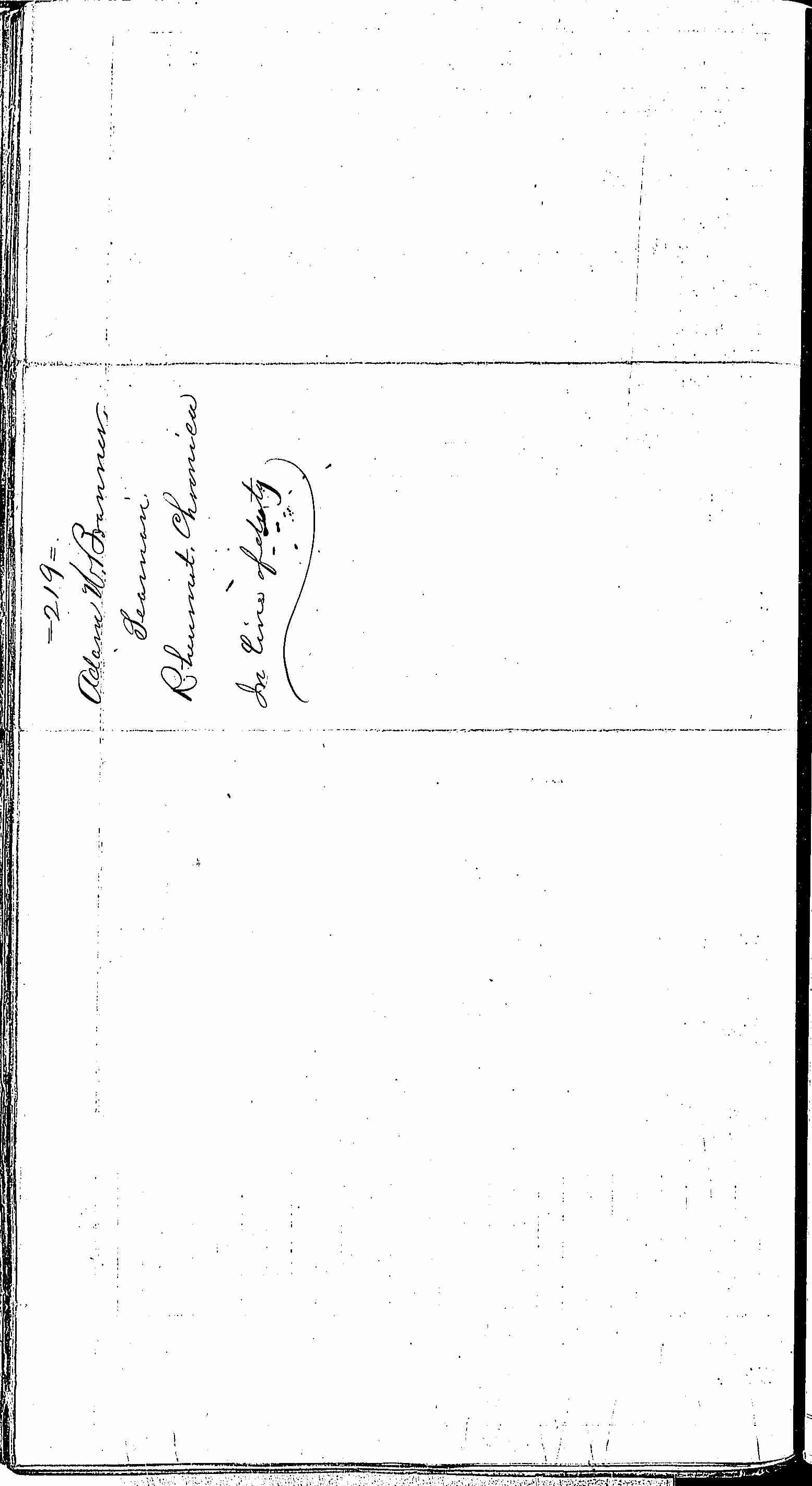 Entry for Adam M. Branner (page 2 of 2) in the log Hospital Tickets and Case Papers - Naval Hospital - Washington, D.C. - 1866-68