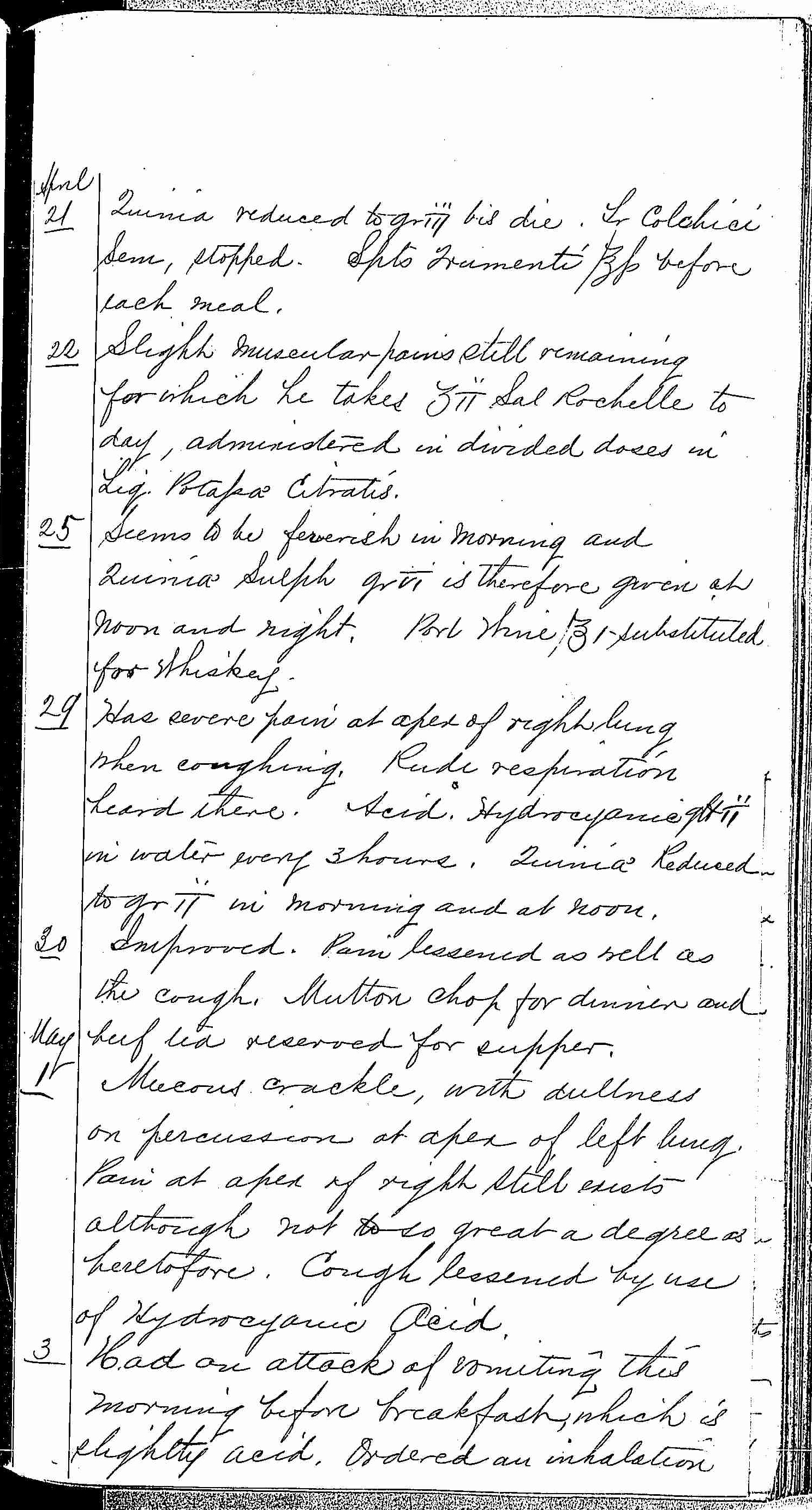 Entry for Richard Forn (page 19 of 21) in the log Hospital Tickets and Case Papers - Naval Hospital - Washington, D.C. - 1868-69