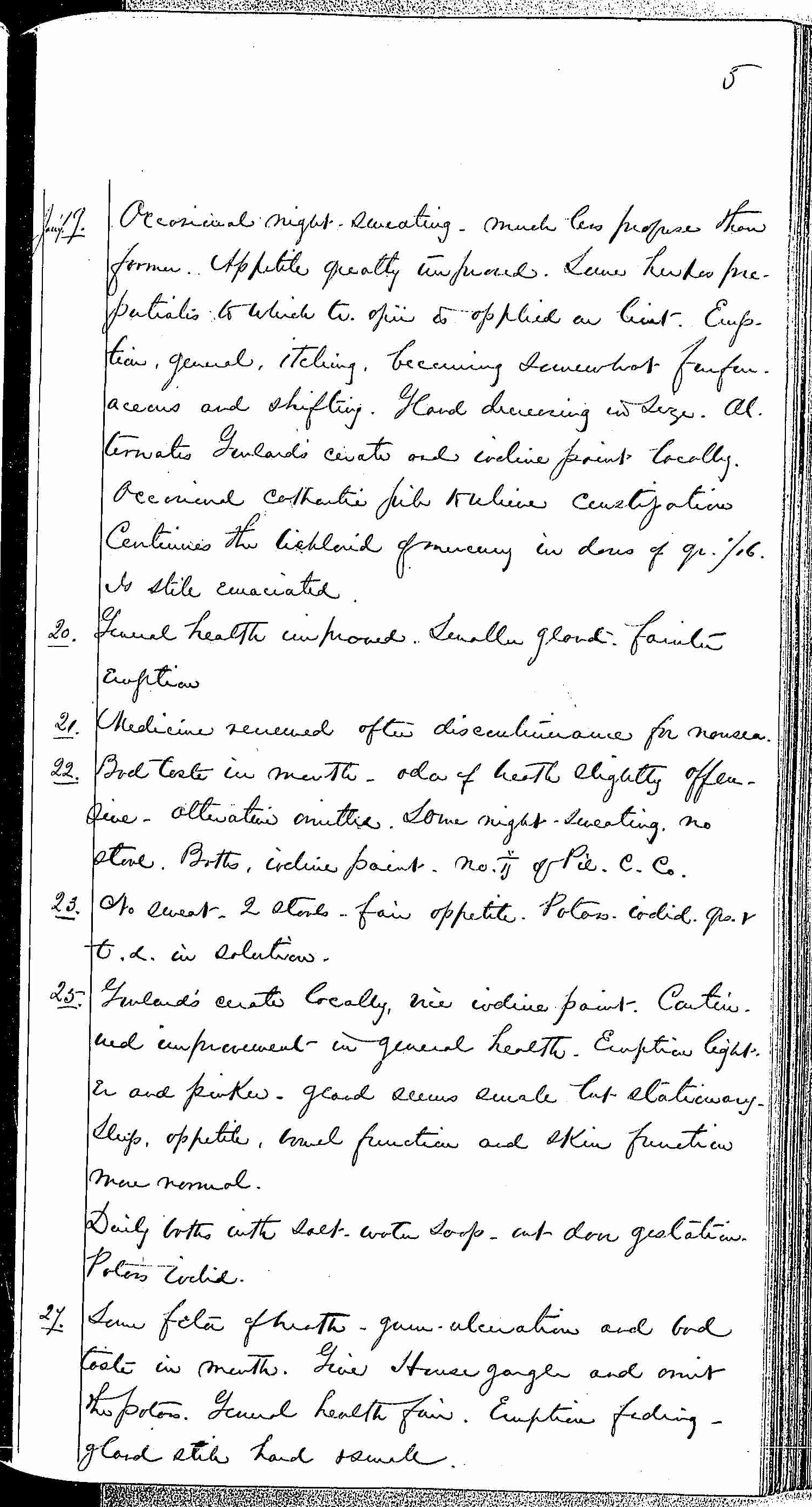 Entry for Eugene Smith (page 5 of 6) in the log Hospital Tickets and Case Papers - Naval Hospital - Washington, D.C. - 1868-69
