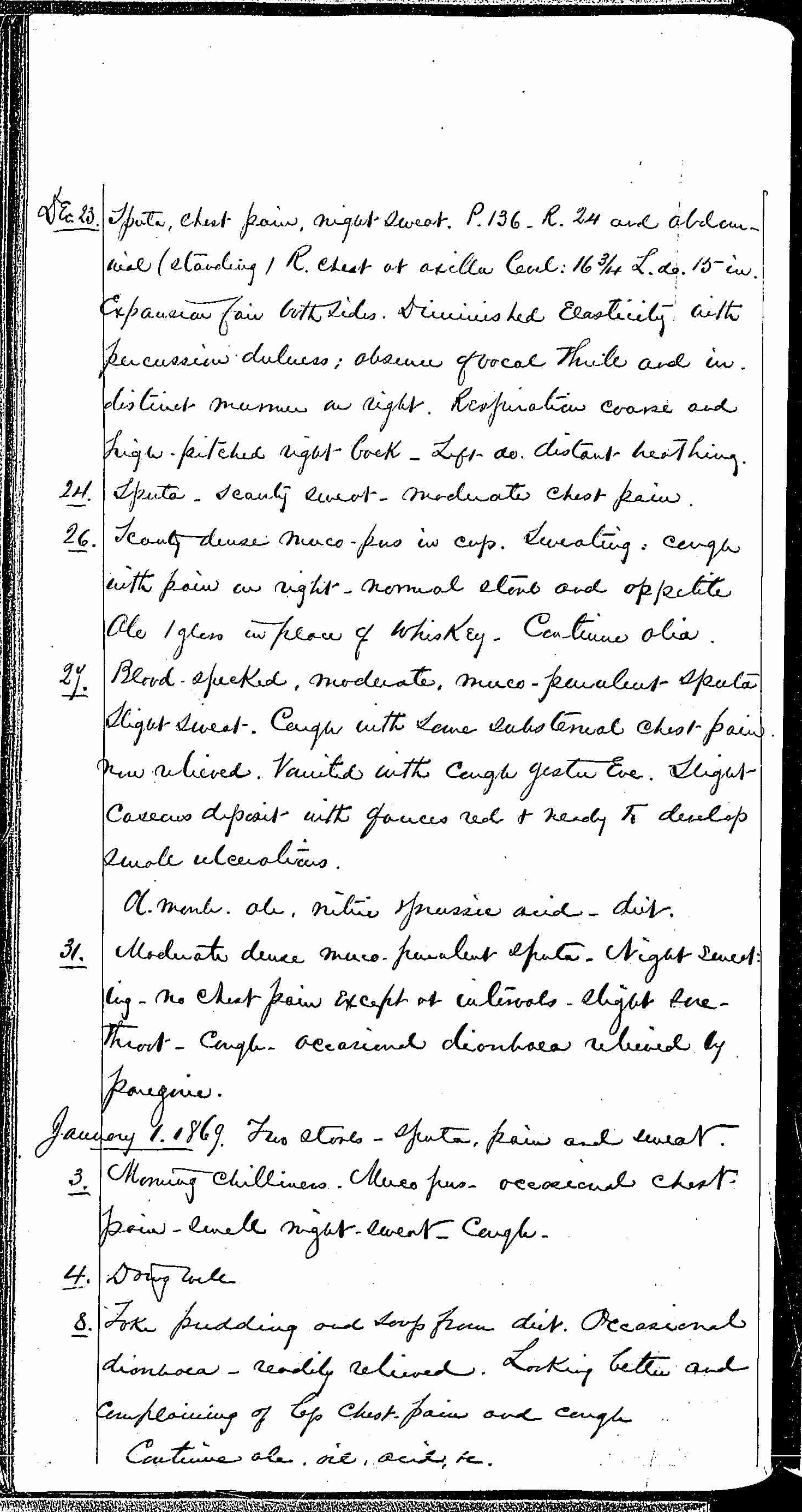 Entry for William Bathwell (page 4 of 13) in the log Hospital Tickets and Case Papers - Naval Hospital - Washington, D.C. - 1868-69