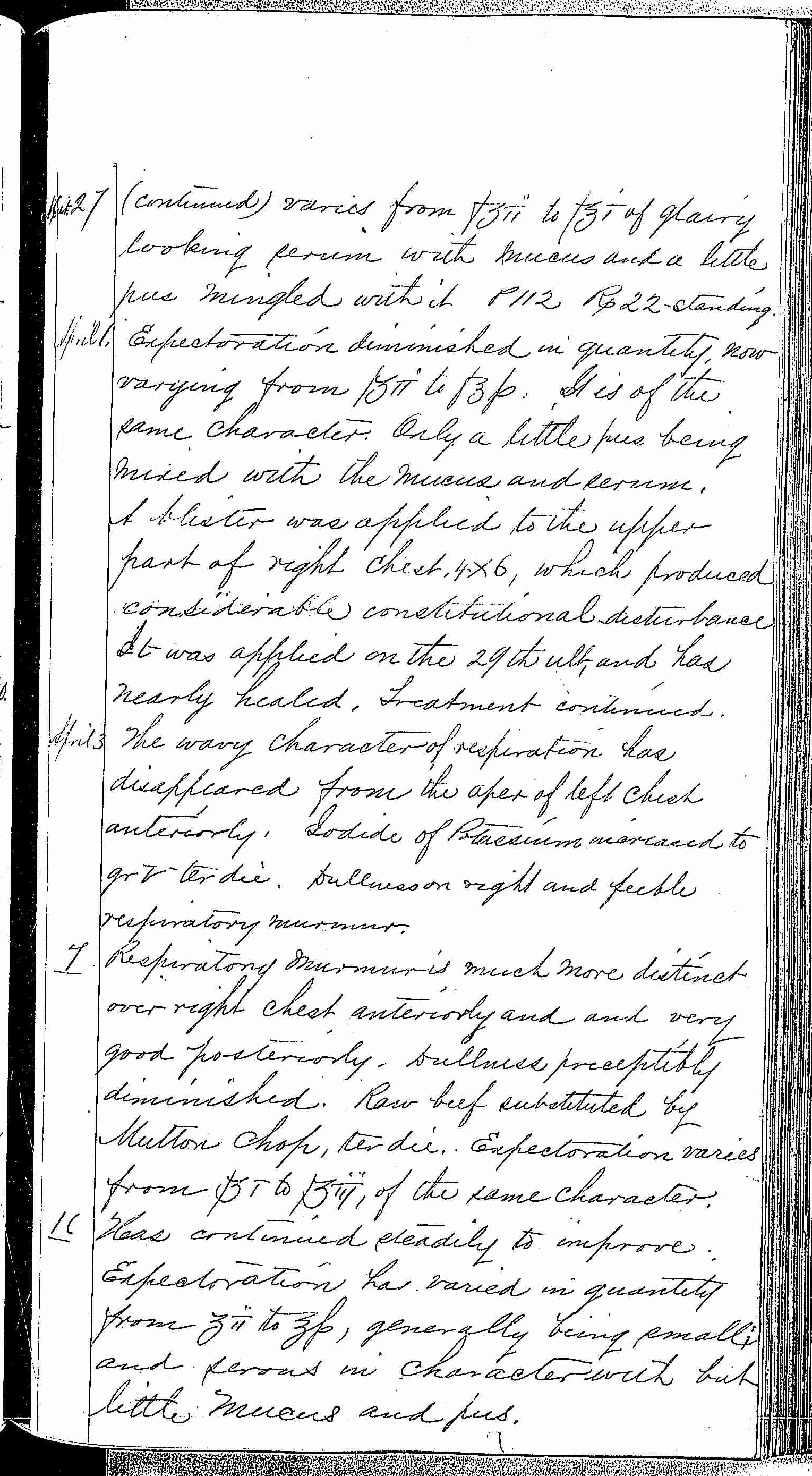 Entry for Peter C. Cheeks (page 11 of 16) in the log Hospital Tickets and Case Papers - Naval Hospital - Washington, D.C. - 1868-69