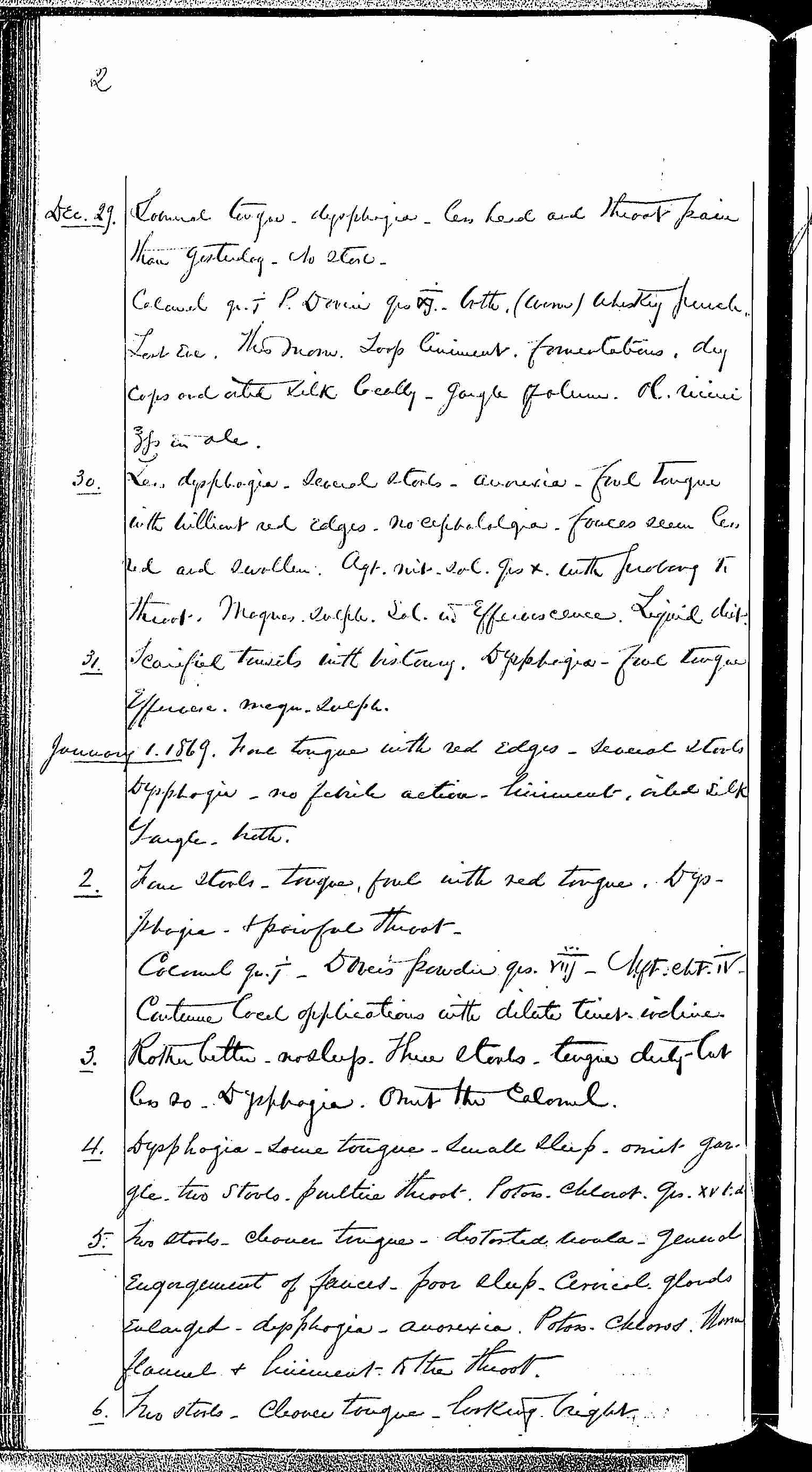 Entry for Edward Bell (page 2 of 5) in the log Hospital Tickets and Case Papers - Naval Hospital - Washington, D.C. - 1868-69