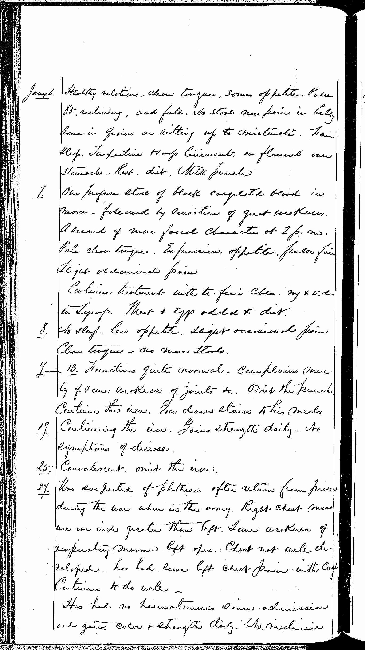 Entry for Michael Birney (page 2 of 3) in the log Hospital Tickets and Case Papers - Naval Hospital - Washington, D.C. - 1868-69