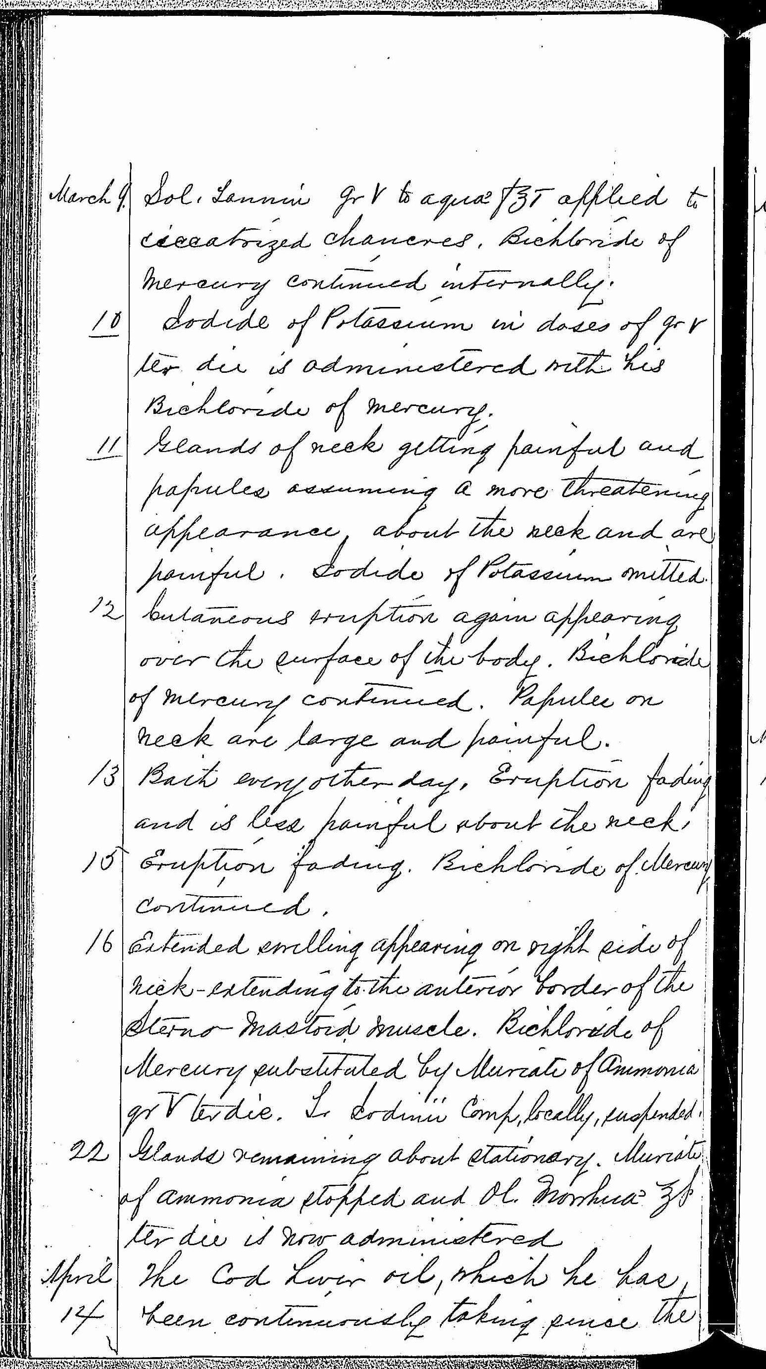 Entry for John Archer (page 4 of 5) in the log Hospital Tickets and Case Papers - Naval Hospital - Washington, D.C. - 1868-69