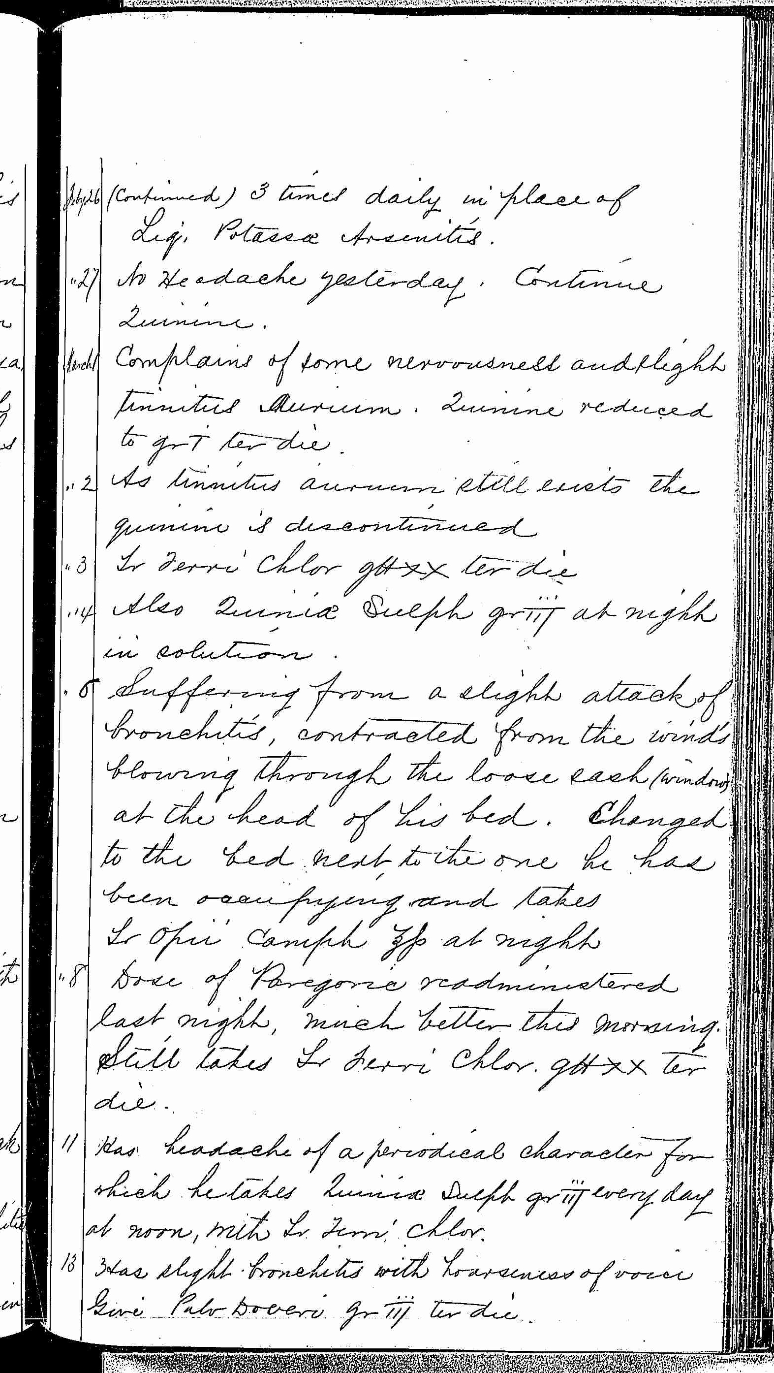 Entry for Frederick Hammett (page 3 of 5) in the log Hospital Tickets and Case Papers - Naval Hospital - Washington, D.C. - 1868-69
