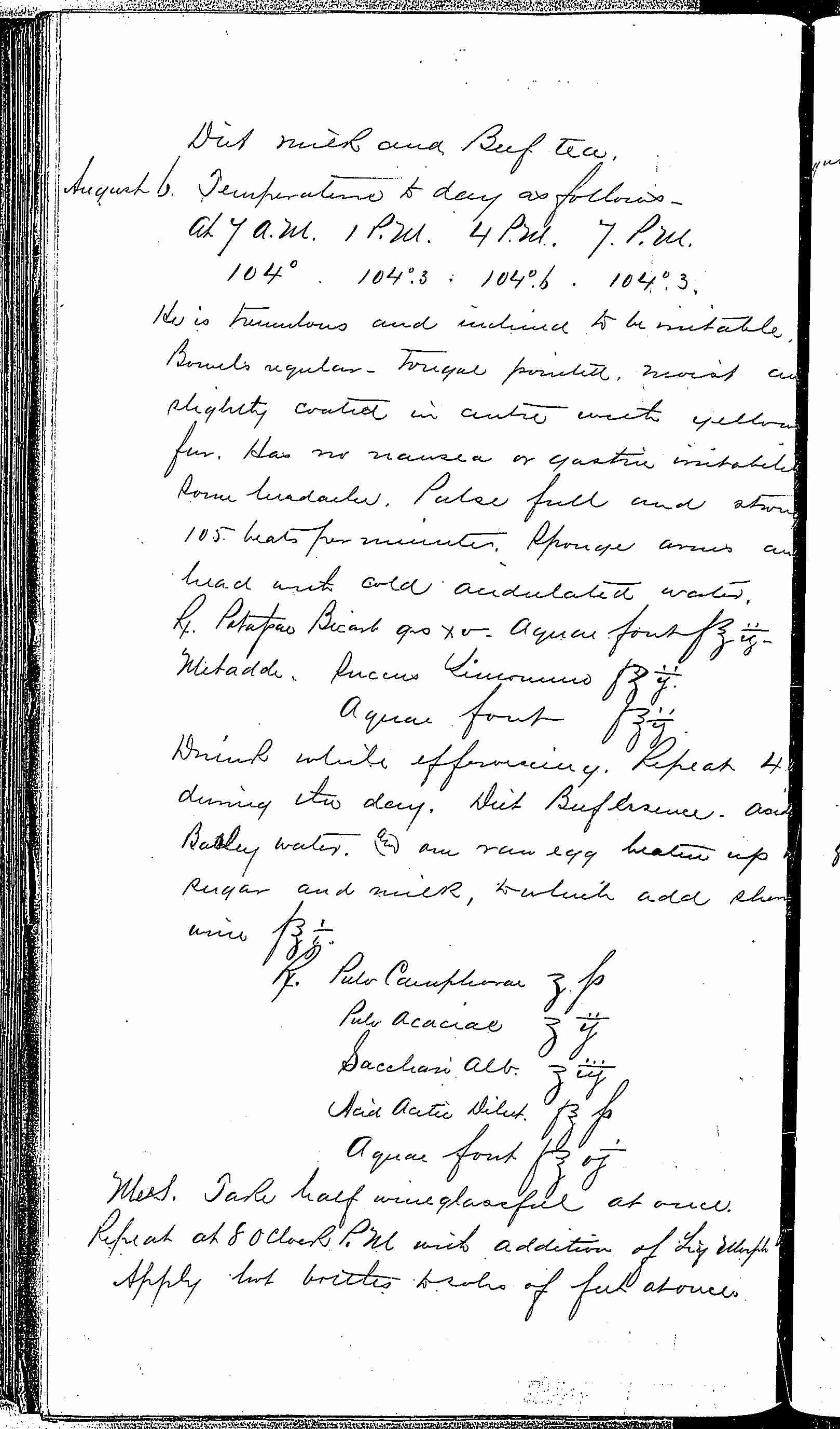Entry for William Hack (page 2 of 7) in the log Hospital Tickets and Case Papers - Naval Hospital - Washington, D.C. - 1868-69