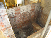 Ground Floor (Basement) - Underpinnings Directly South of East Door - August 3, 2010