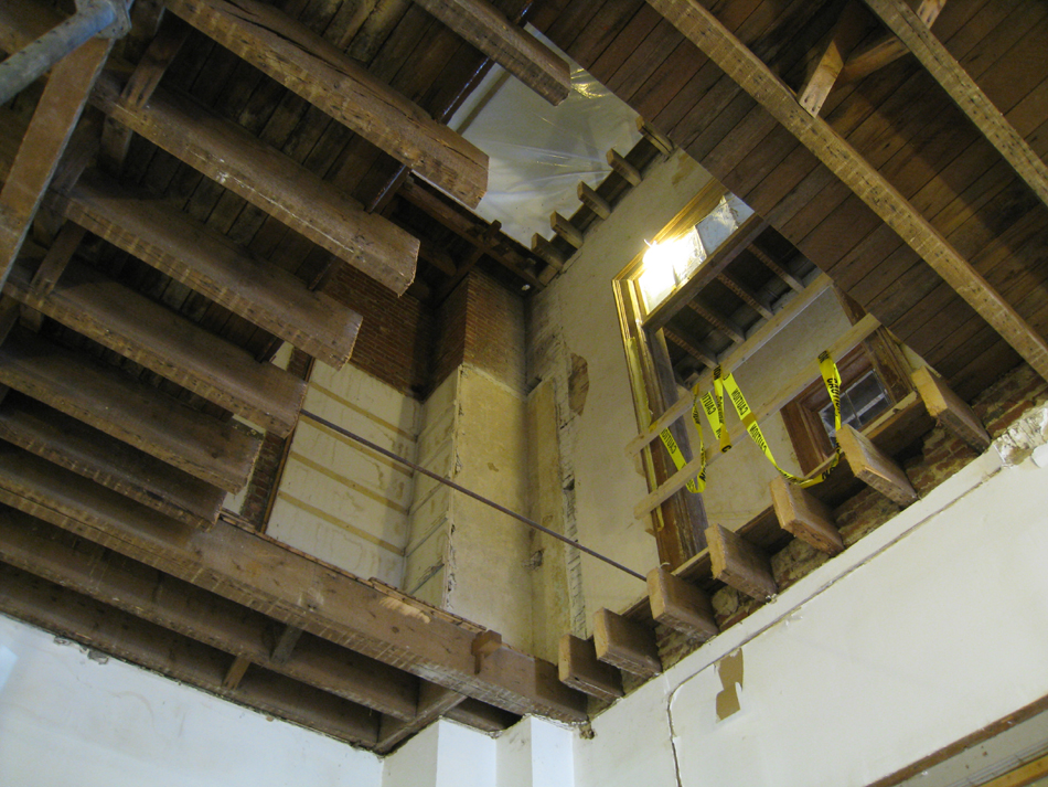 First Floor - West Stair Cut Out Looking Up - September 8, 2010
