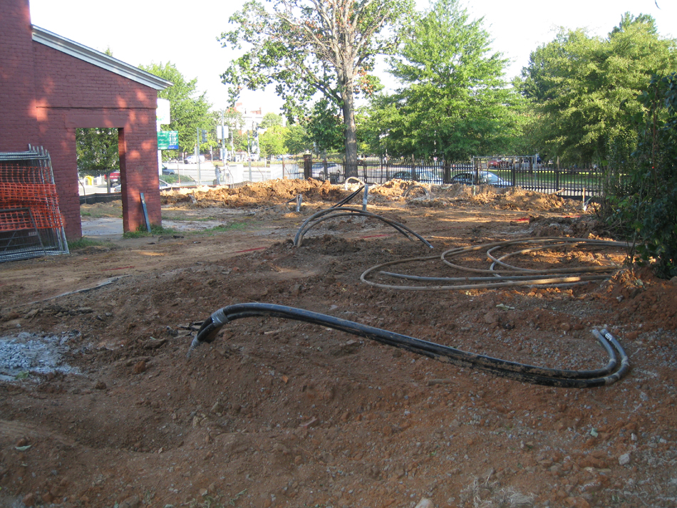 Geothermal/HVAC--Pipes sunk into 350 foot well in northwest corner