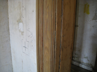 Second Floor--Detail of sanded door frame - October 11, 2010