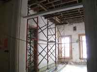 Second Floor--Shoring next to wall to be removed on west side - October 29, 2010