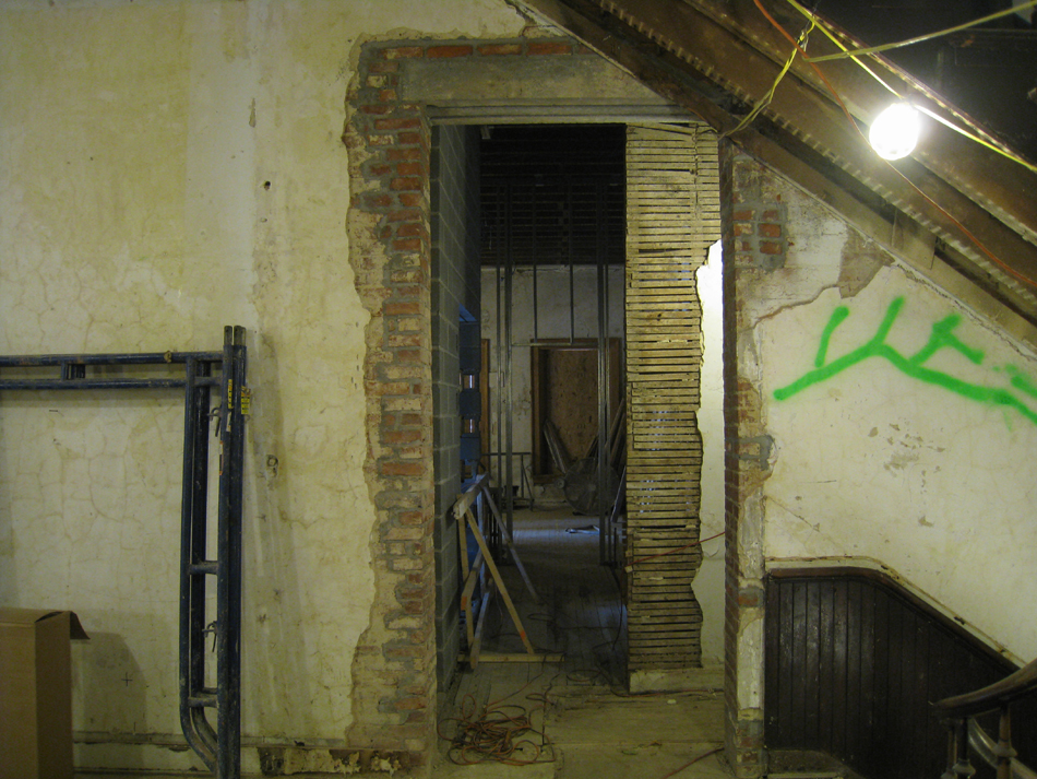 Second Floor--New entrance from corridor under original stairwell to the west