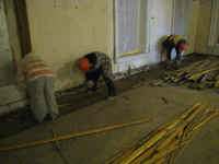 Second Floor--Taking up flooring from northeast room - November 1, 2010